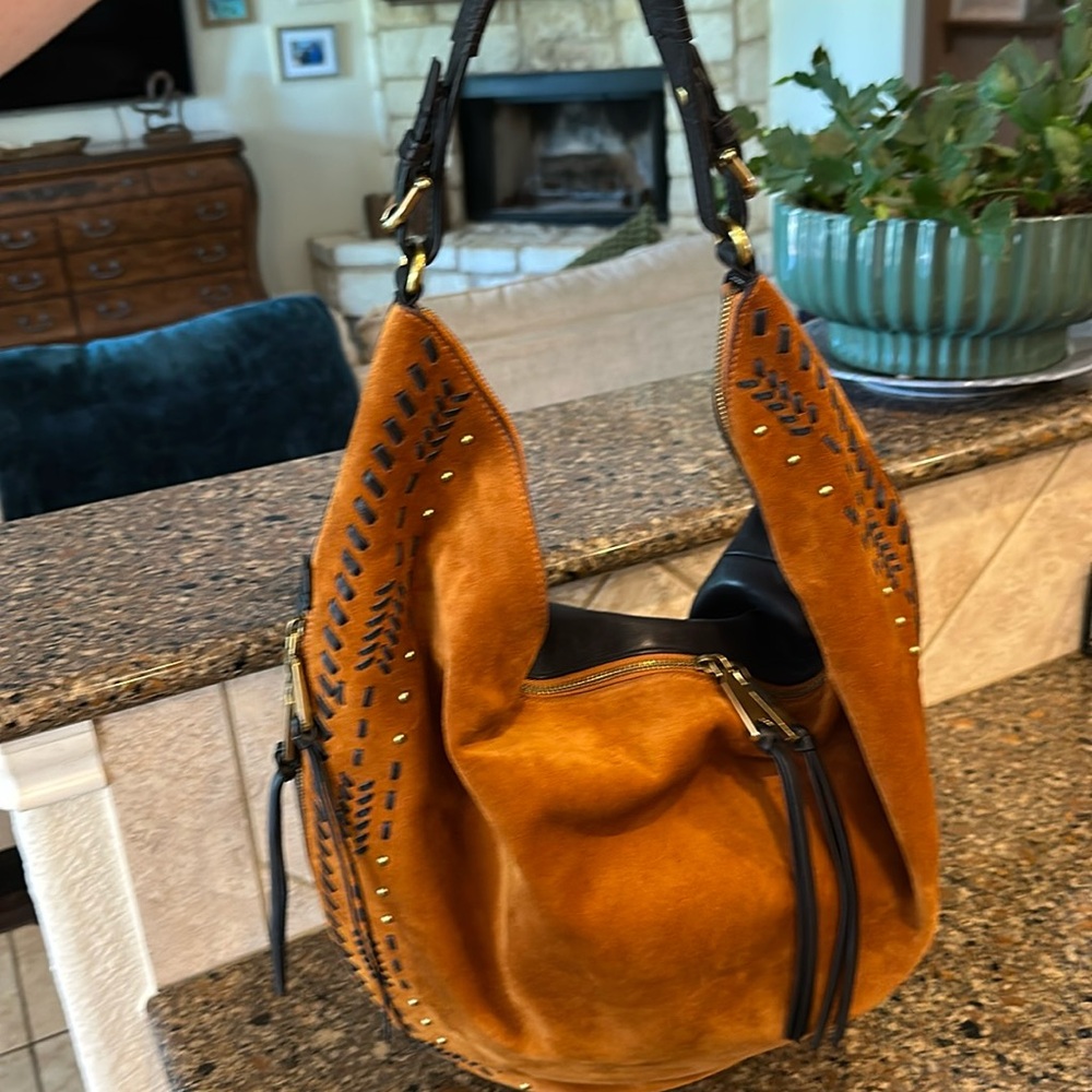 Etienne Aigner Orange and Black Shoulder Bag boho